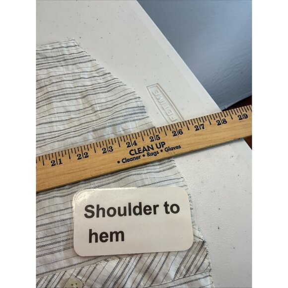 Cabi Gray Striped Button Down Top Size L Office Career Classic Long Sleeve - Picture 8 of 9